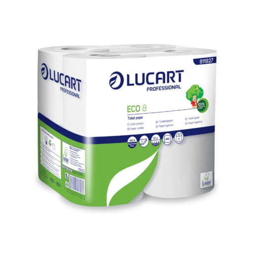 Lucart Toilettenpapier Eco 8  RC, 2-lagi, ca. 600 Blatt, VE 48 Rollen