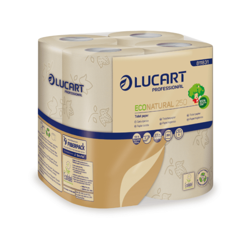 Lucart Toilettenpapier EcoNatural 250, 2-lagig, 250 Blatt, VE 64 Rollen